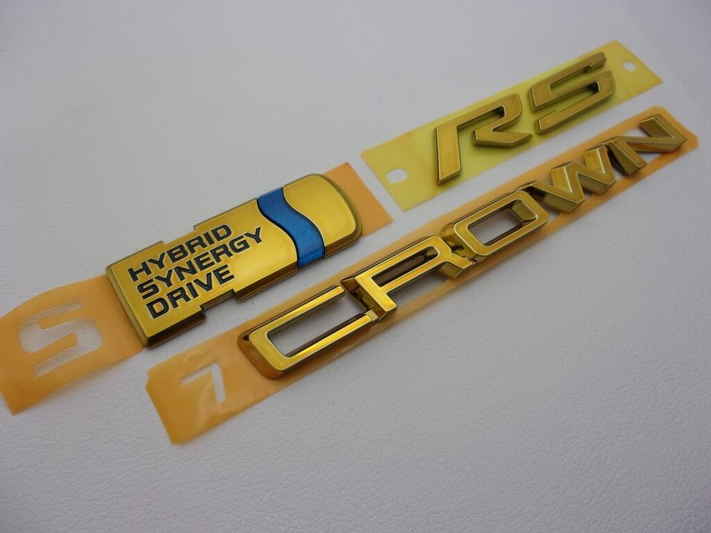 220系クラウン RS HV 2.5L プラチナブラックエンブレム 7点セット 