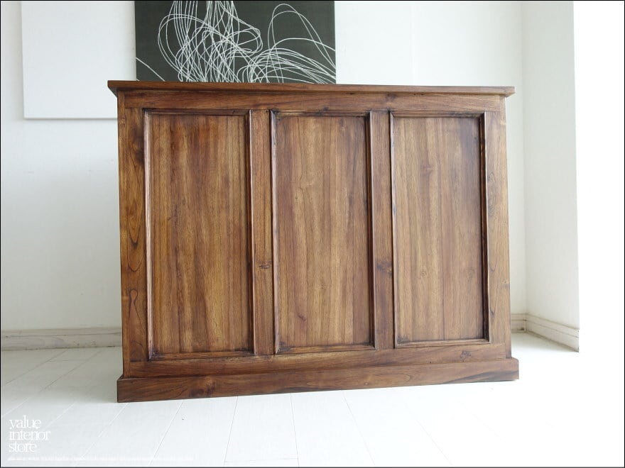 「 ウノサワ様 カラーオーダーカウンター 」 チーク総無垢材 カウンターZAV(Med) レジ台 受付カウンター 店舗什器 シャビー 教壇 キャッシャーカウンター バーカウンター銘木家具