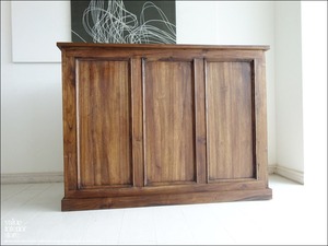 「 ウノサワ様 カラーオーダーカウンター 」 チーク総無垢材 カウンターZAV(Med) レジ台 受付カウンター 店舗什器 シャビー 教壇 キャッシャーカウンター バーカウンター銘木家具