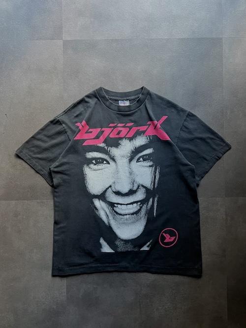 björk ビョーク フォトプリント Tシャツ L ブラック フェード AllSport ボディ