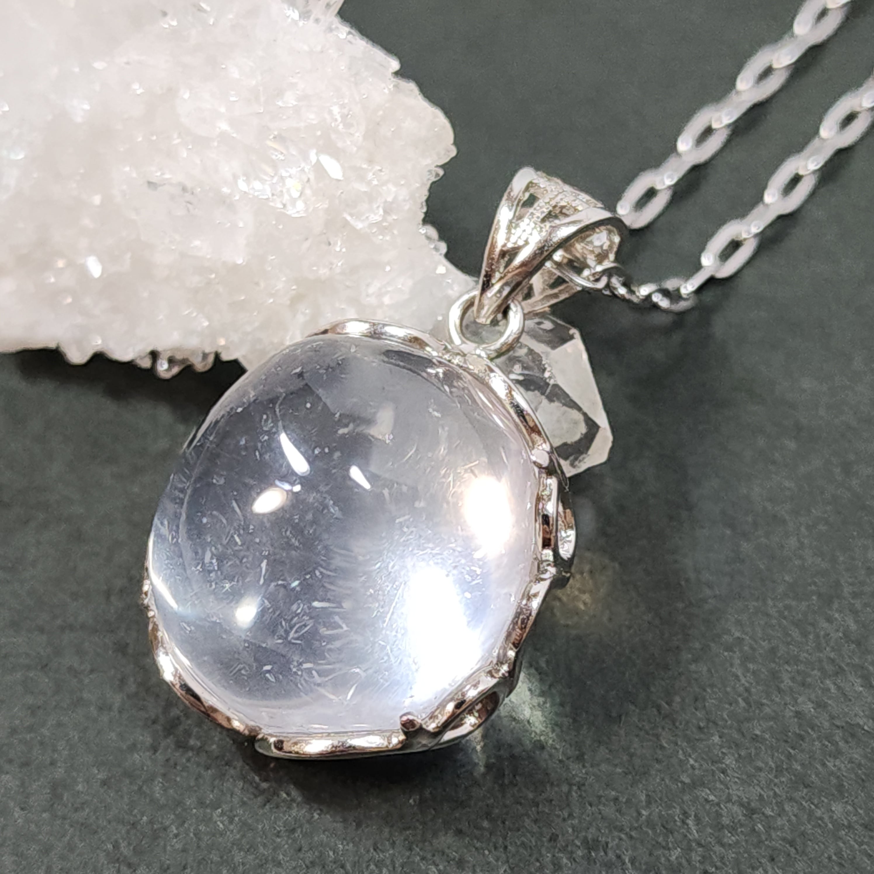 マイカインスタークォーツペンダントマイカインスタークォーツネックレス