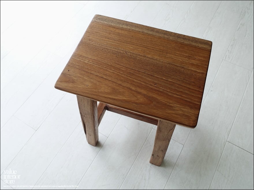 新商品入荷オールドチーク天然無垢丸太花台L（53㎝×51㎝）サイド