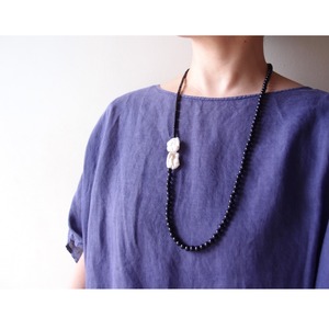 Double Biwa Pearl × Black Onyx Necklace/ビワパール × オニキス ネックレス