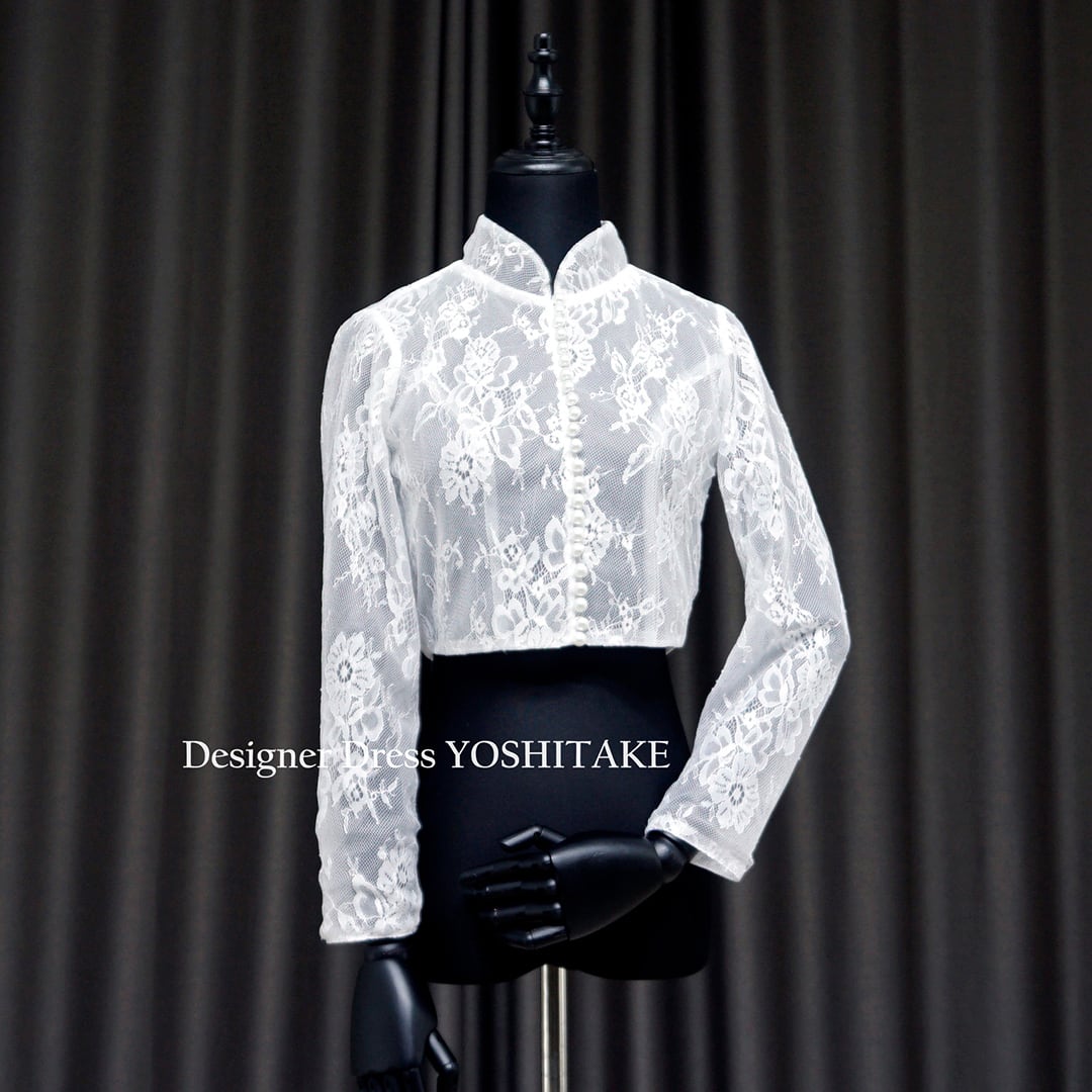 ウェディングボレロ 花嫁 ボレロ レース 結婚式 袖ありボレロ 二次会