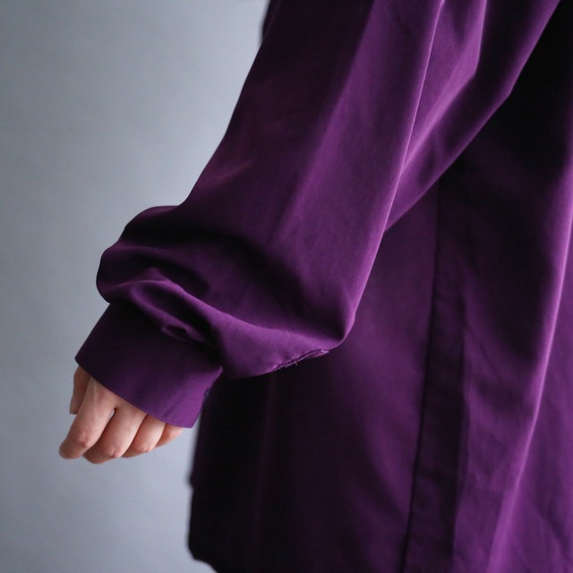 "刺繍" fry front minimal design loose violet shirt