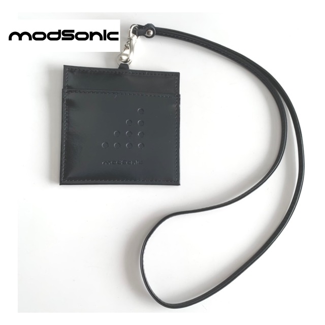 ID Case with necklace(Black Leather) ■ IDケース (ネックレス付、本革ブラック）