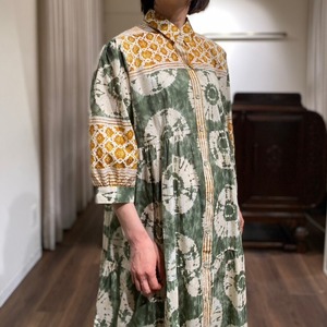 cotton print trd dress khaki