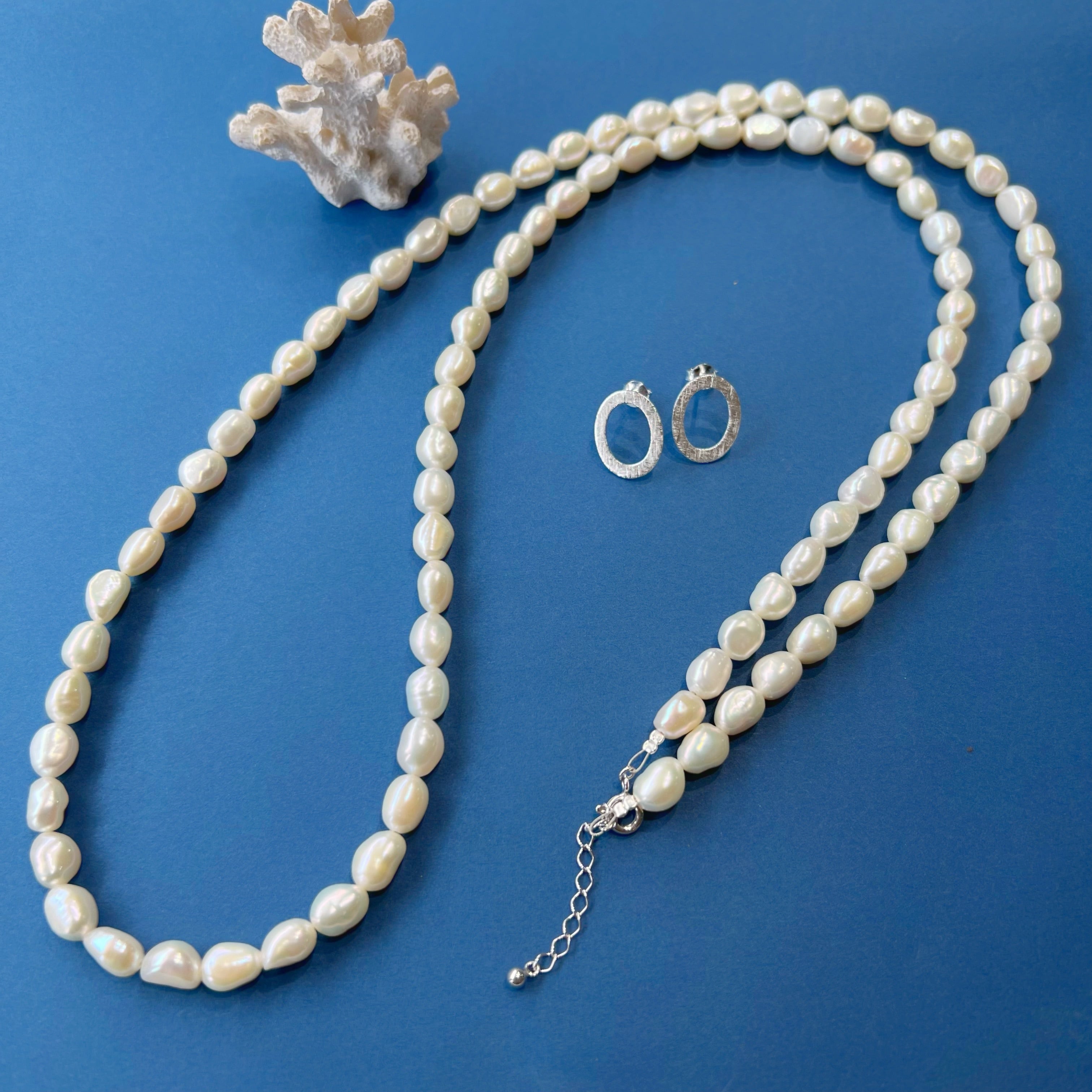 Lagoon Original 70cm ライス型バロックパール ロングネックレス 70cm