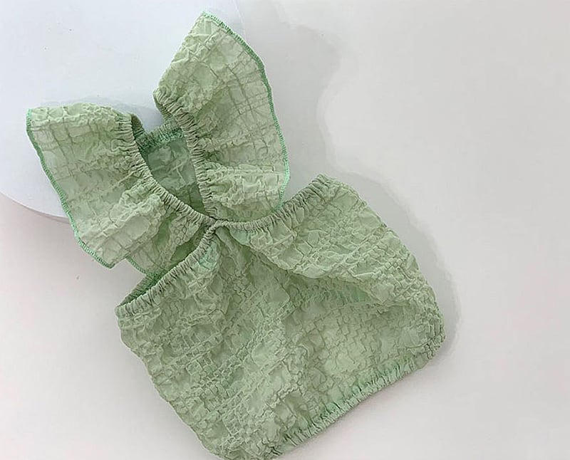 【SALE】bubble crop top XS ~ XL 3color / 犬服 夏 新作 タンクトップ 可愛い 犬の服 ショート丈 シンプル ドッグウェア 涼しい 袖なし ペット洋服 b1