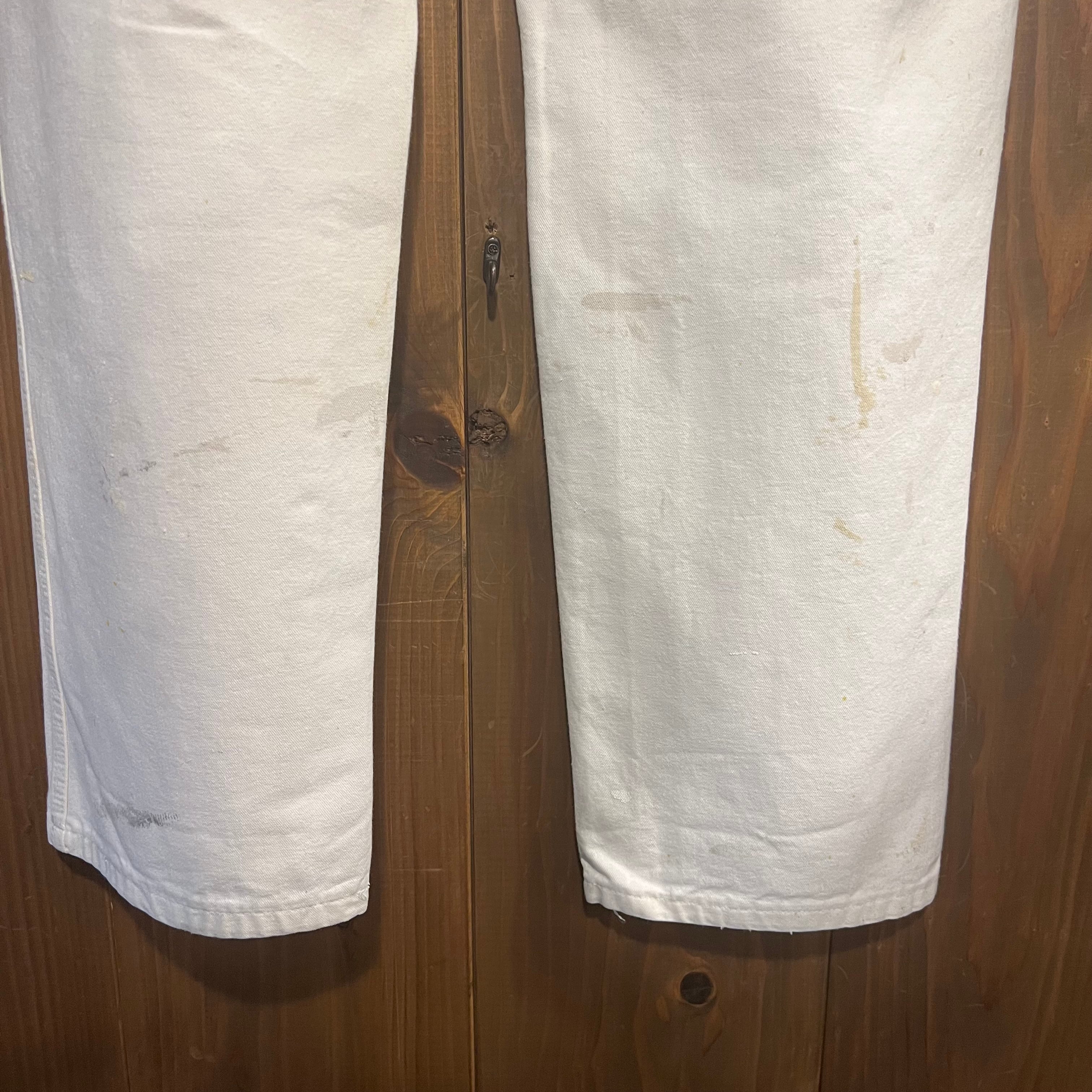 90s〜 Dickies ペインターパンツ ホワイト ペイント W34 L30 W82cm M