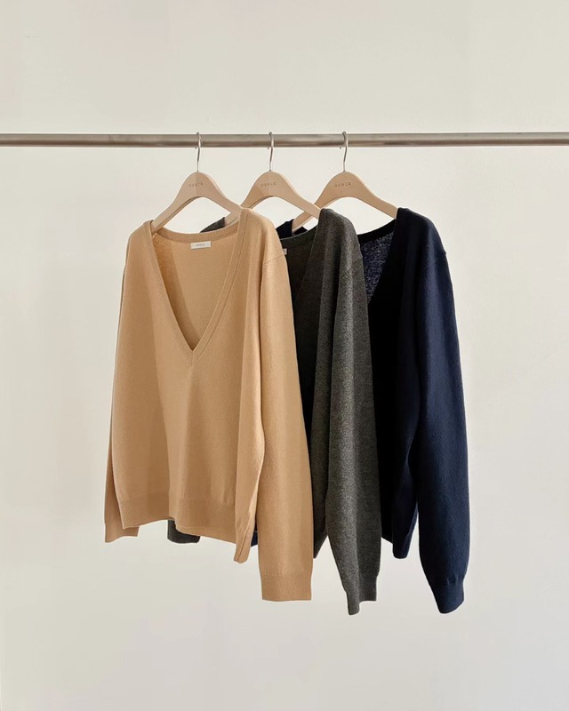 (予約) ounce / If deep v neck knit 3color