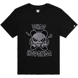 送料無料 【HIPANDA ハイパンダ】レディース Tシャツ WOMEN’S WHAT'S HIPANDA RHINESTONE T-SHIRT / WHITE・BLACK