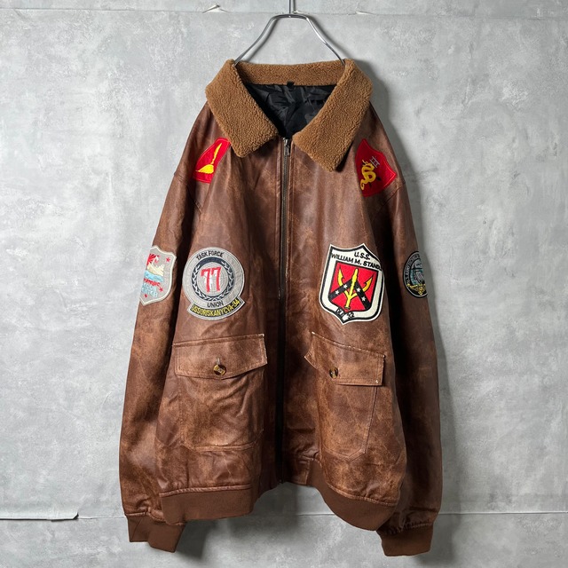 #6916《special》G-1 wappenn embroidery fakeleather flight blouson