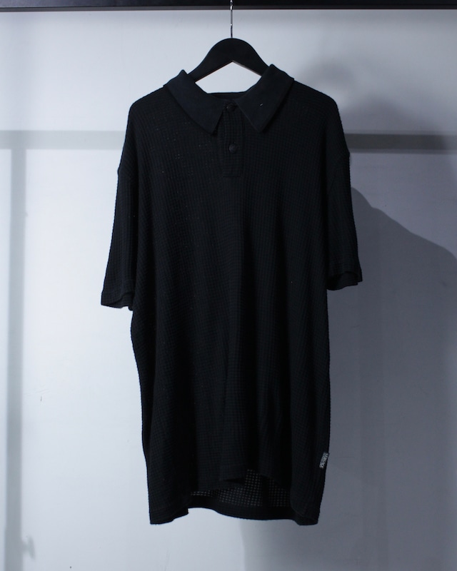 【Caka BLACK】“VERSACE Classic V2” Minimal Black Vintage Polo Shirt