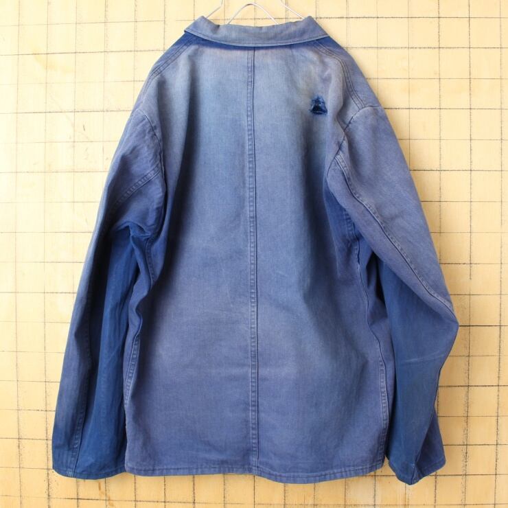 60s 70s ドイツ ヘリンボーンツイル ワーク ジャケット カバーオール