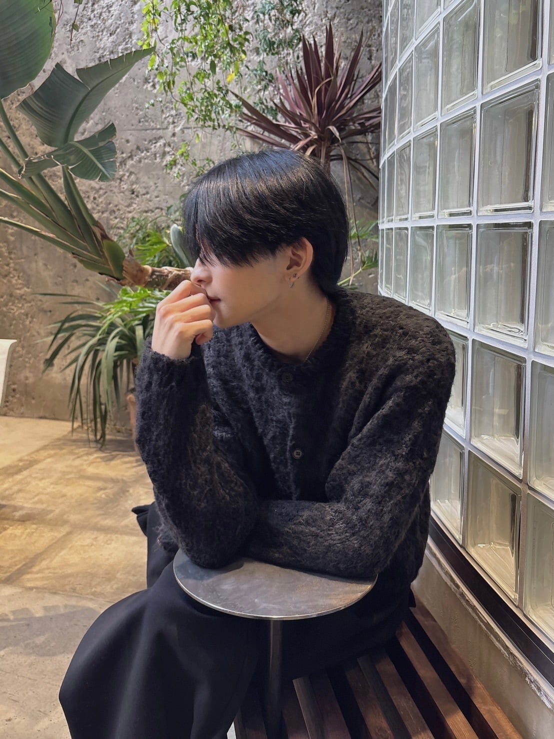 即納】RADIANT Roundneck cropped cardigan | 韓国ファッション