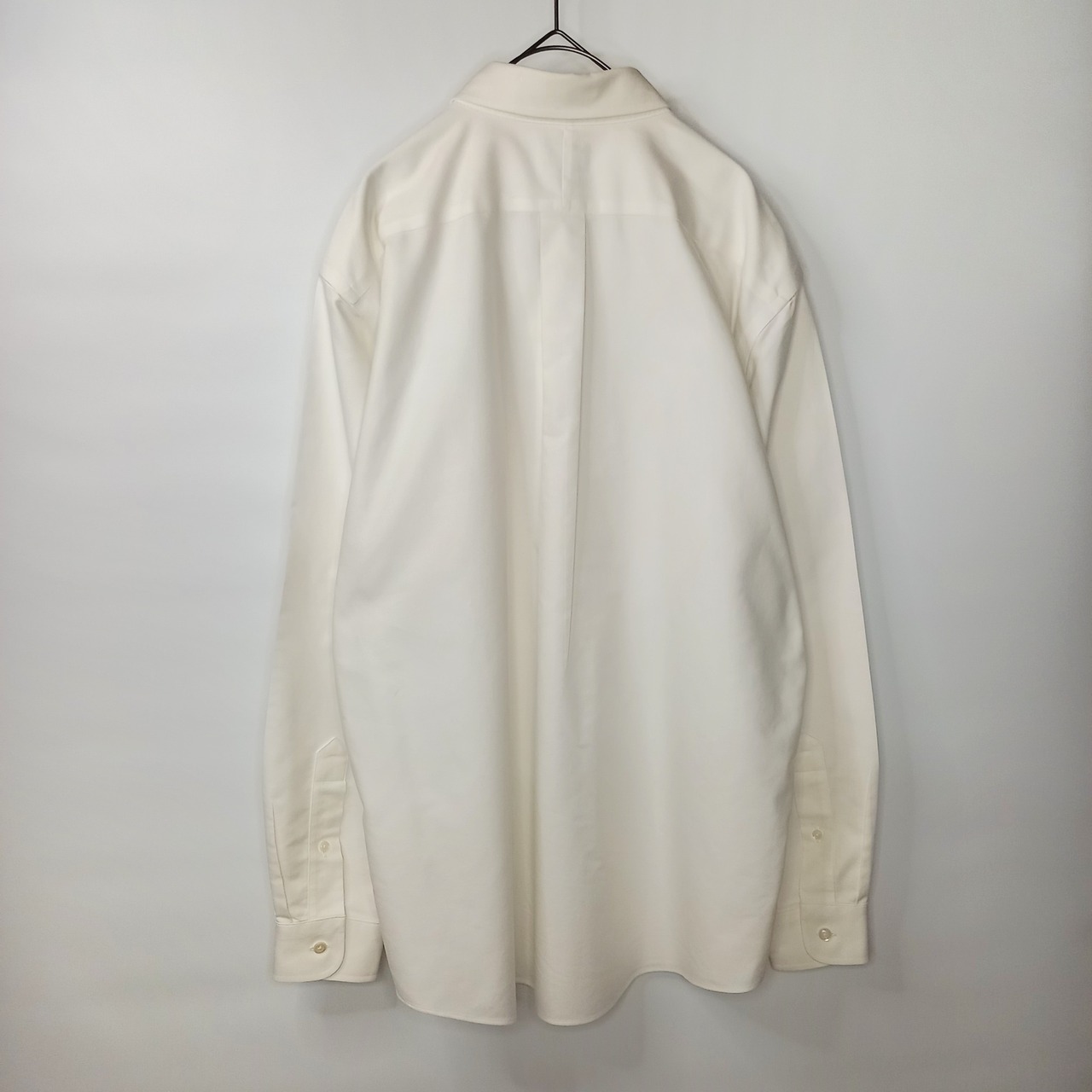 防シワ　エルエルビーン　オックスフォード　BDシャツ　長袖　無地　ポケット　白