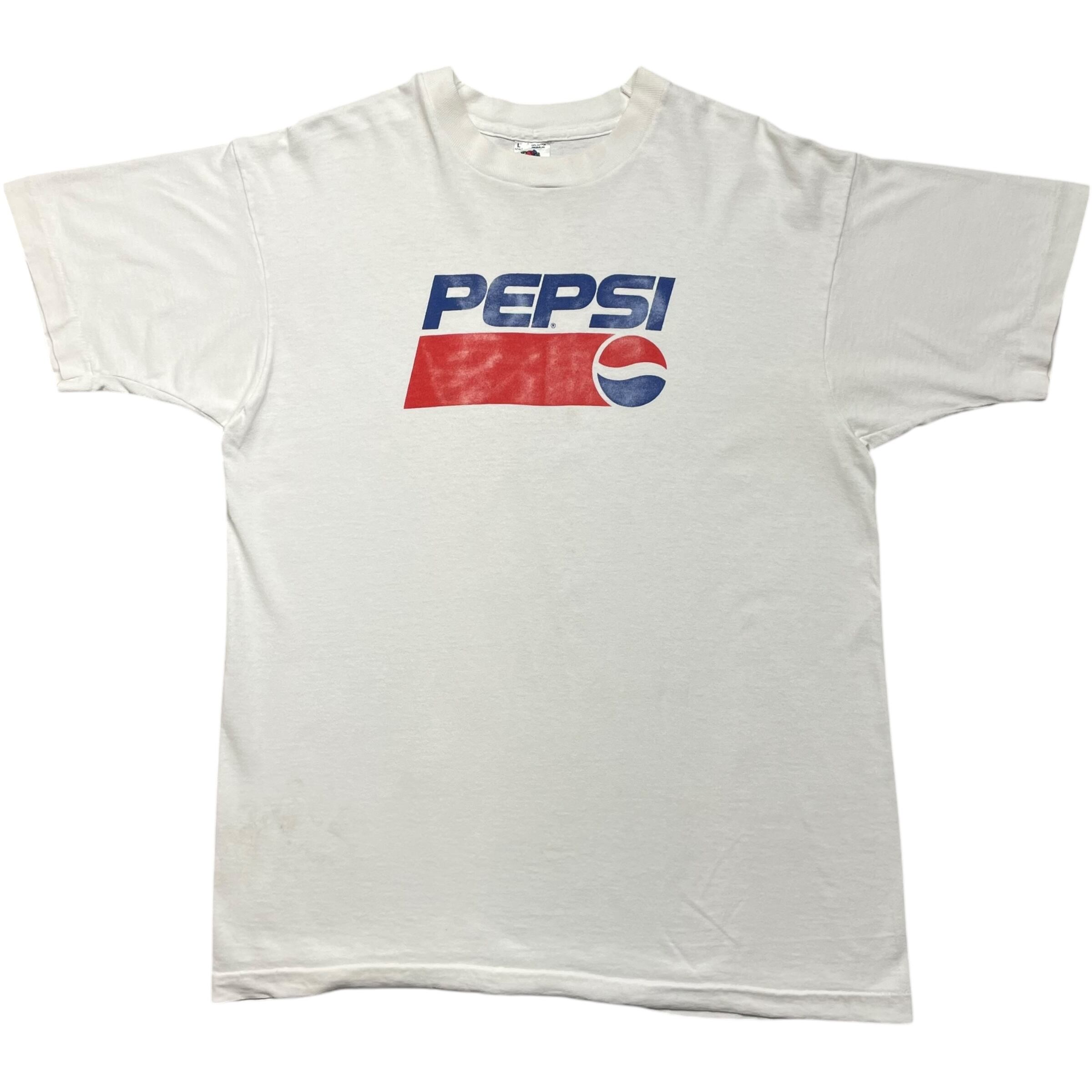 《L》FRUIT OF THE ROOM フルーツオブザルーム Tシャツ ペプシ プリント ホワイト シングルステッチ USA製 90年代 vintage no.7231
