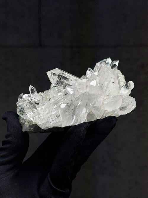 クォーツクラスター×クローライト【ML-0172】インド マニハール