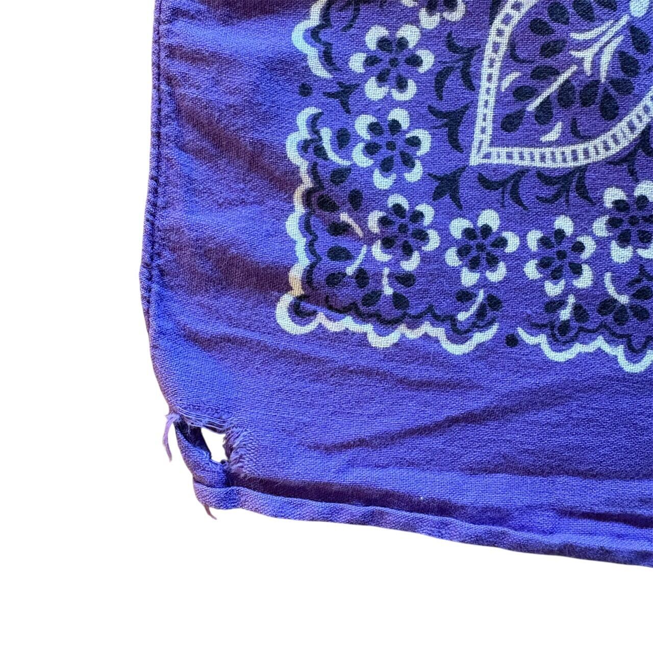 80's USA製 バンダナ 片耳 紫 花柄 80年代 RN13960 | 古着屋カネット