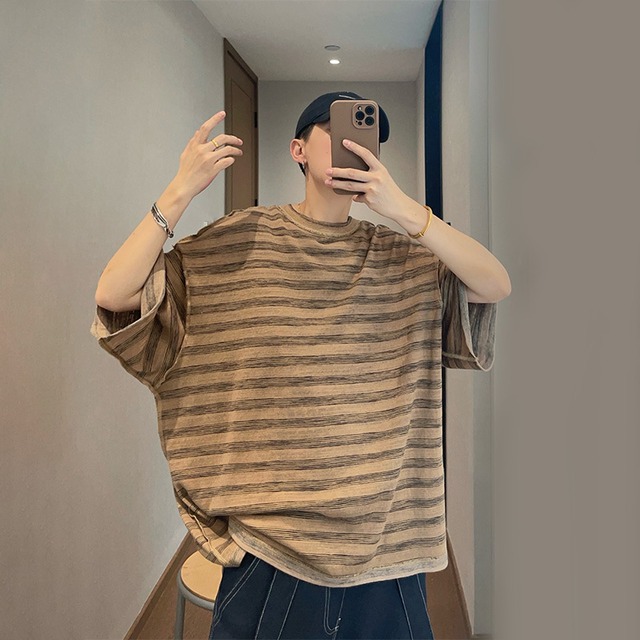 dannyandzeeベーシック配色ボーダー柄半袖Tシャツ