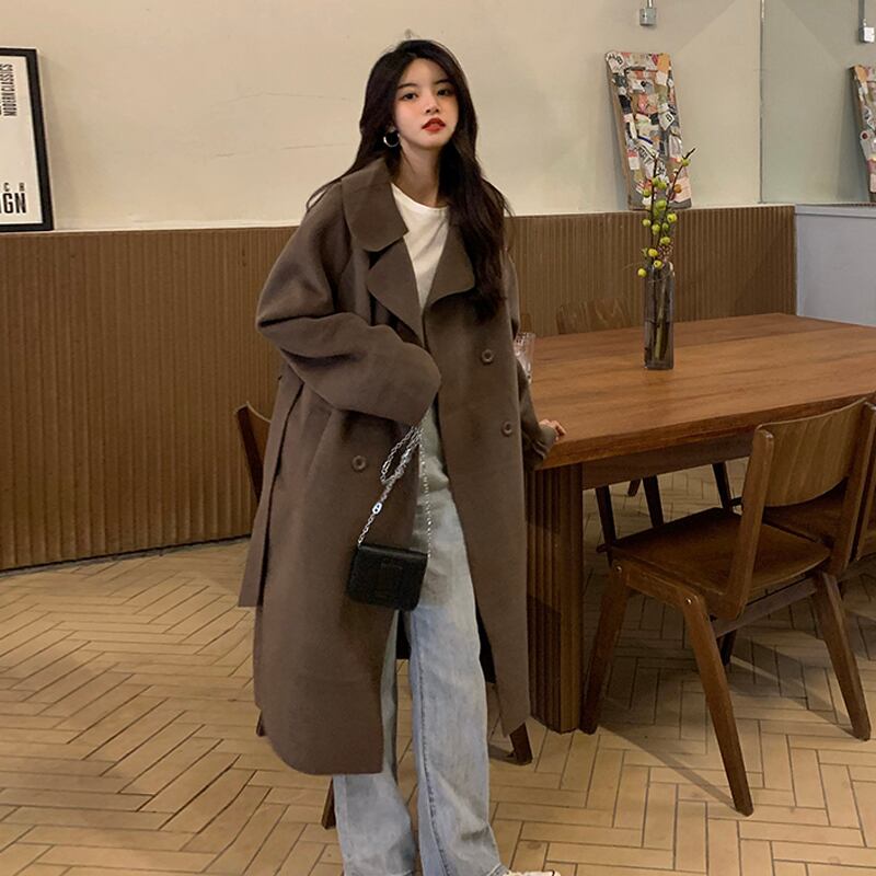 21aw ウールトレンチロングコート 韓国レディースファッション通販 Krex ケーレックス