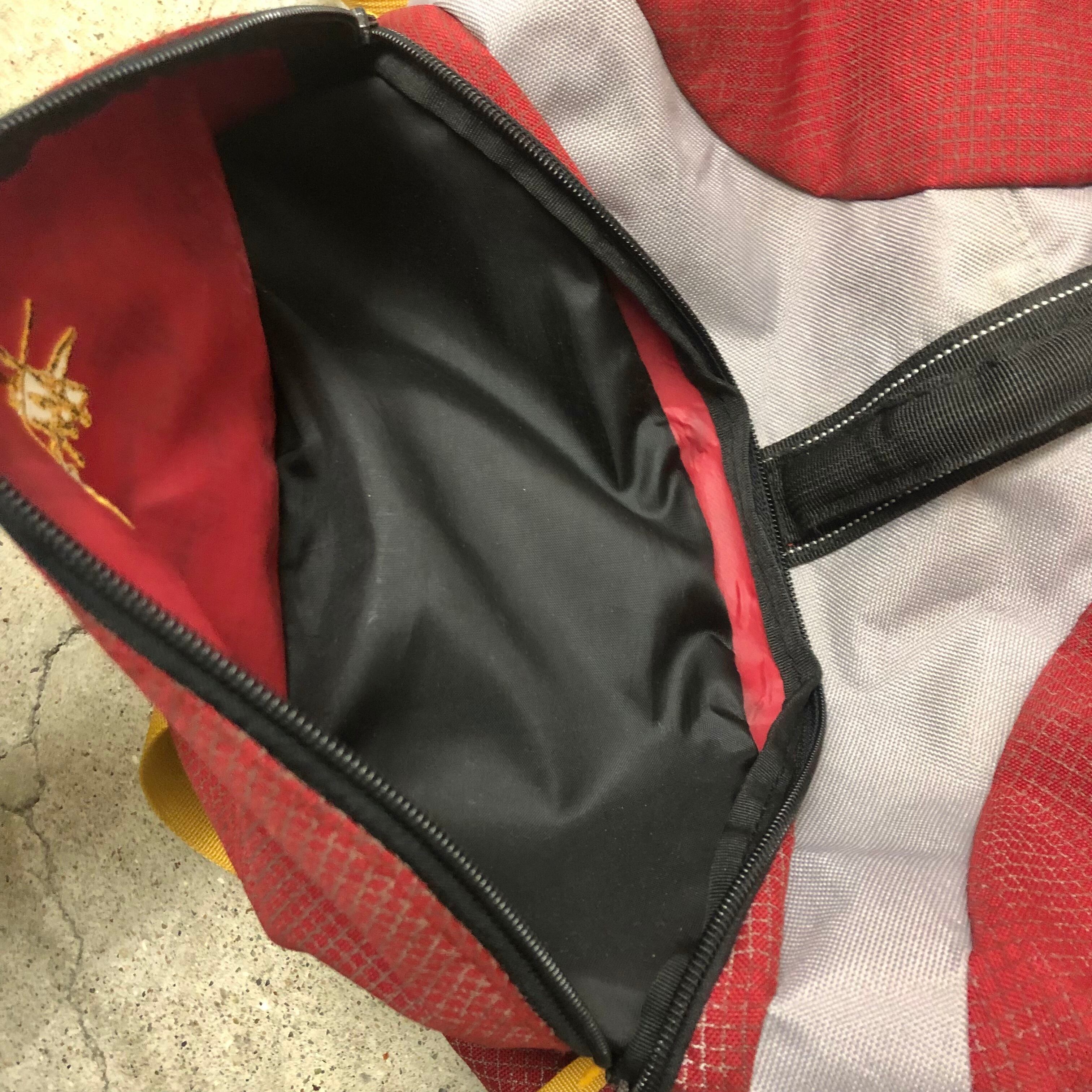 ステューシー old stussy付きリュック 赤/グレー 90s OLD STUSSY/Backpack/紺タグ/バックパック/リュック/レッド