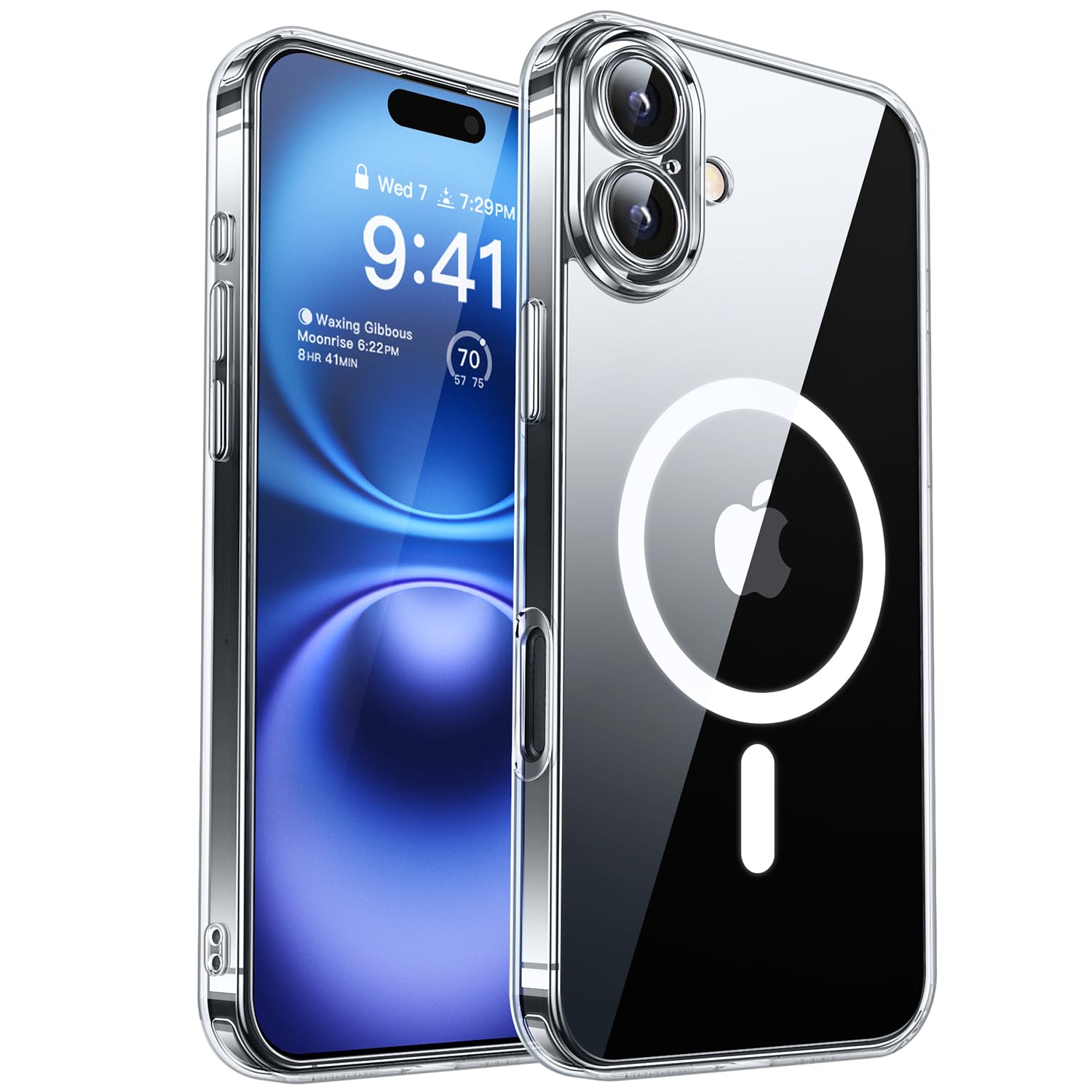 CANSHN iPhone 16 用 ケース Magsafe対応 カメラ周辺保護 ワイヤレス充電 耐衝撃 アイフォン 16 用 ケース 透明