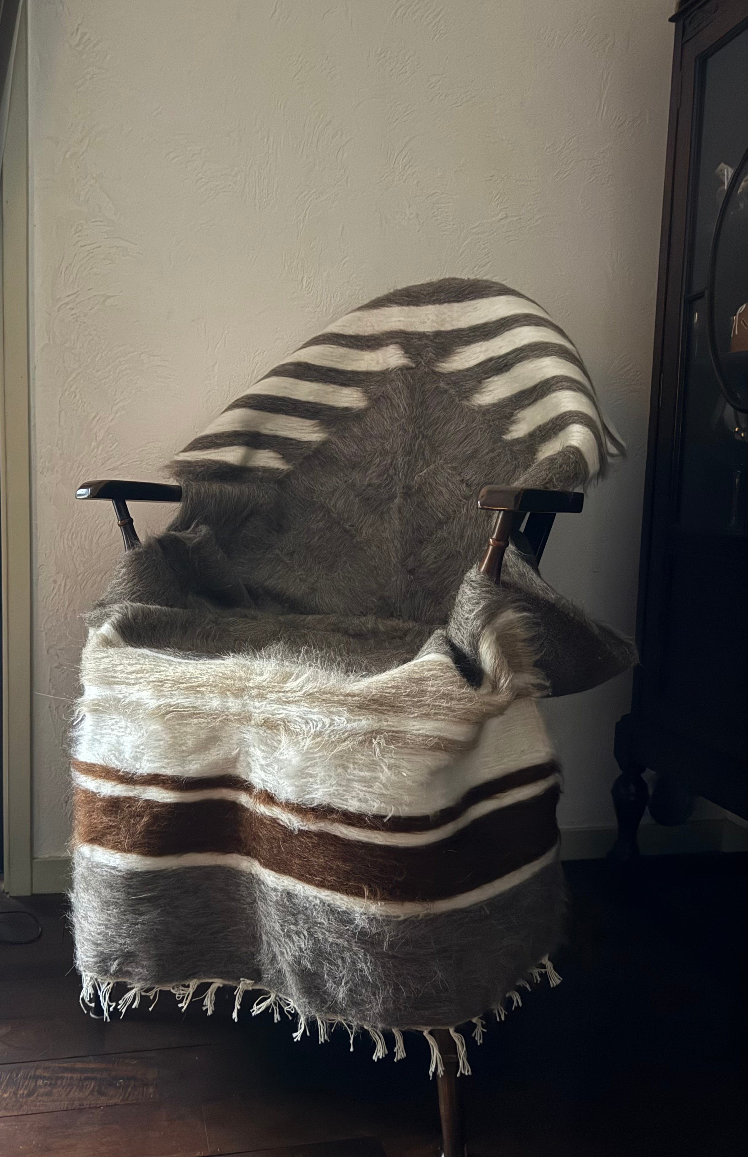 07 Vintage Battaniye White Brown （ヴィンテージ バッターニエ