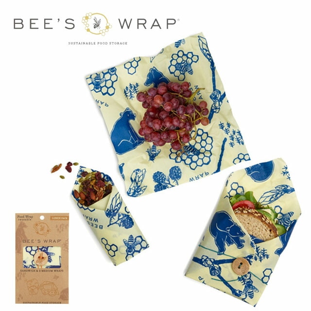 【SALE 20%OFF】BEE'S WRAP [ビーズラップ]  ランチパック 3ピース [20420008] ミツロウ・蜜蝋・エコ・サスティナブル・繰り返し・ラップ・保存・ランチパック・ボウルカバー・アウトドア・キャンプ[2021AW]ONE　SIZE（3P）