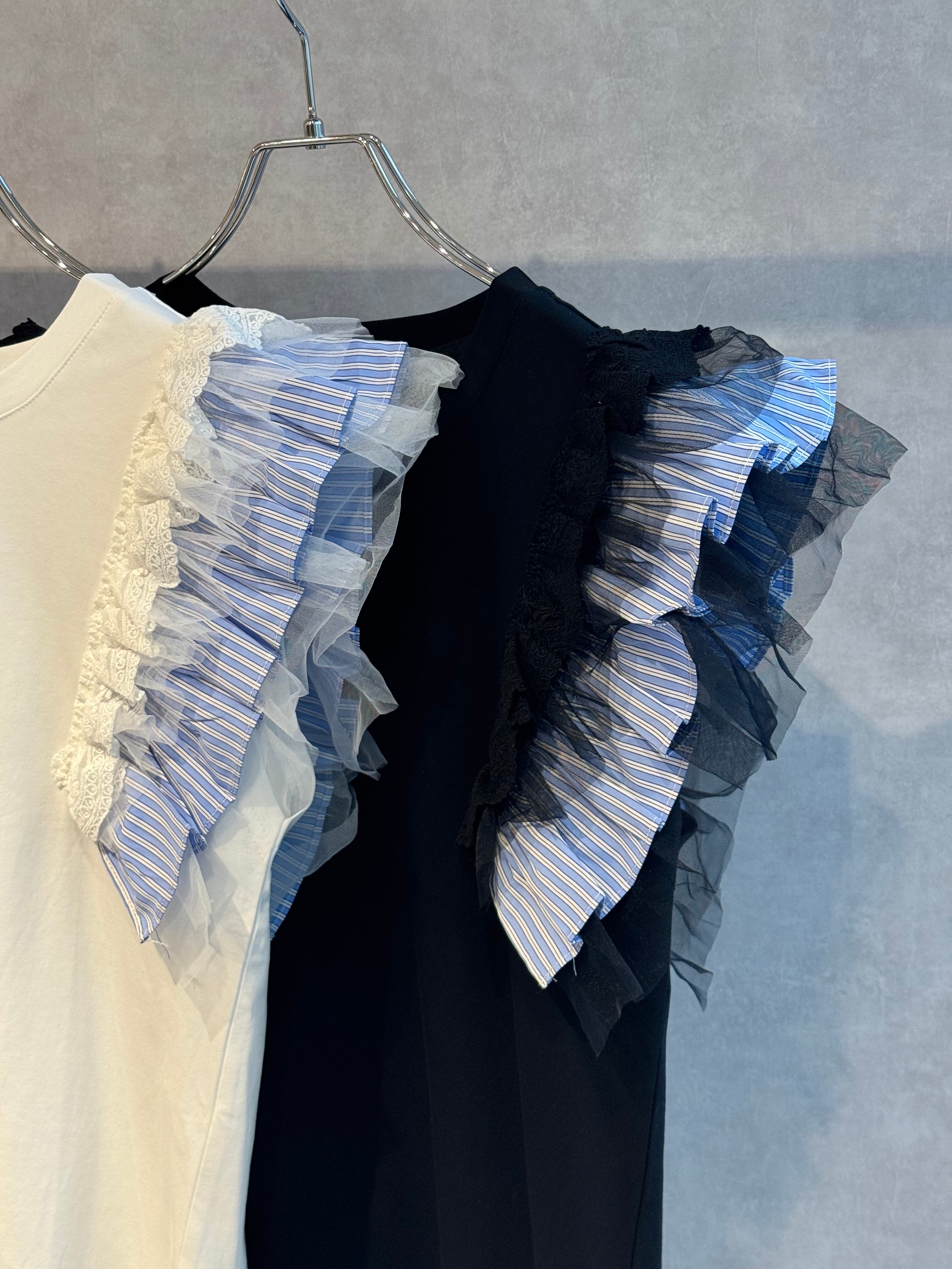 shoulder tulle lace tops