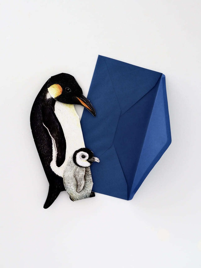 3D 立体グリーティングカード「ペンギン」 / 3D Animal Folding Card "Penguins"