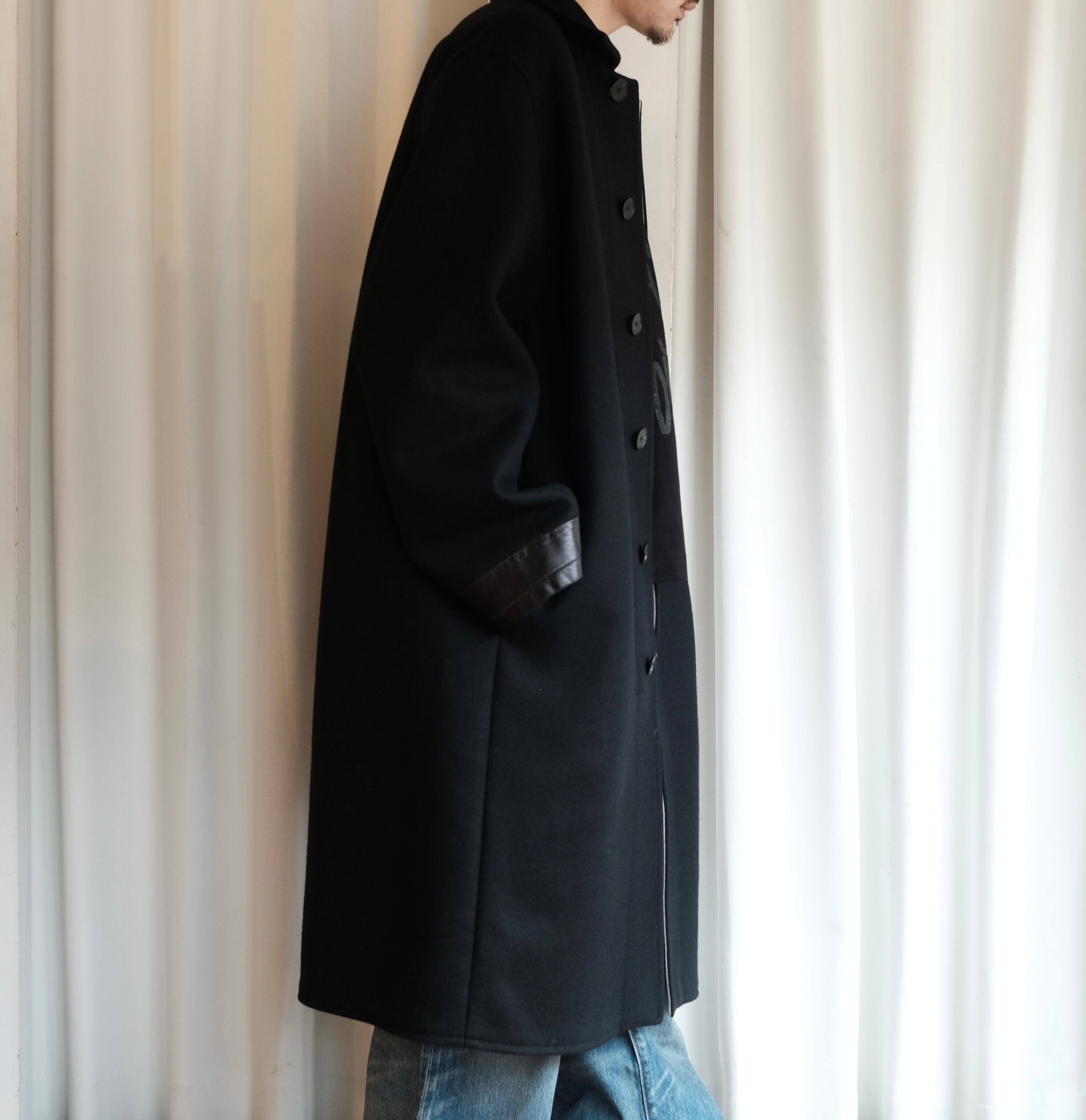 JIL SANDER 19AW WOOL / LEATHER LONG COAT | safarionline