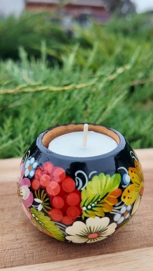 ペトリキフカ・キャンドルホルダー（Khomenko作）