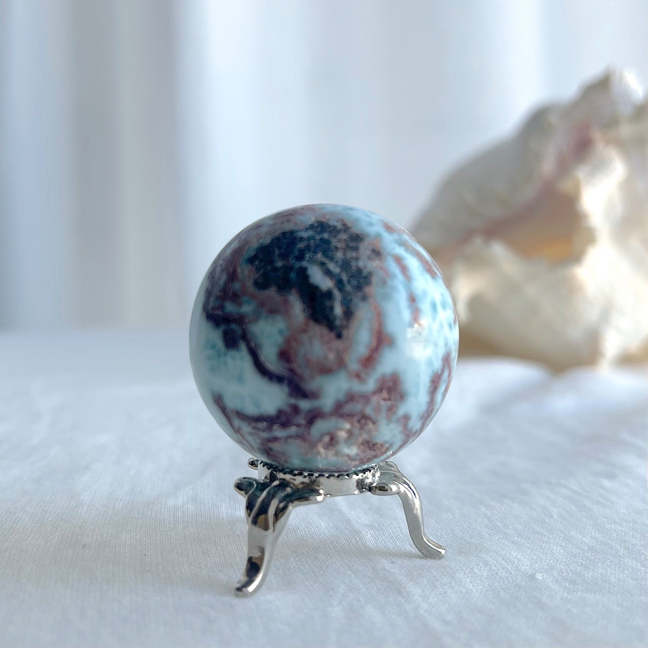 チョコレートラリマー*スフィア*250805-01*天然石*置き物*インテリアストーン