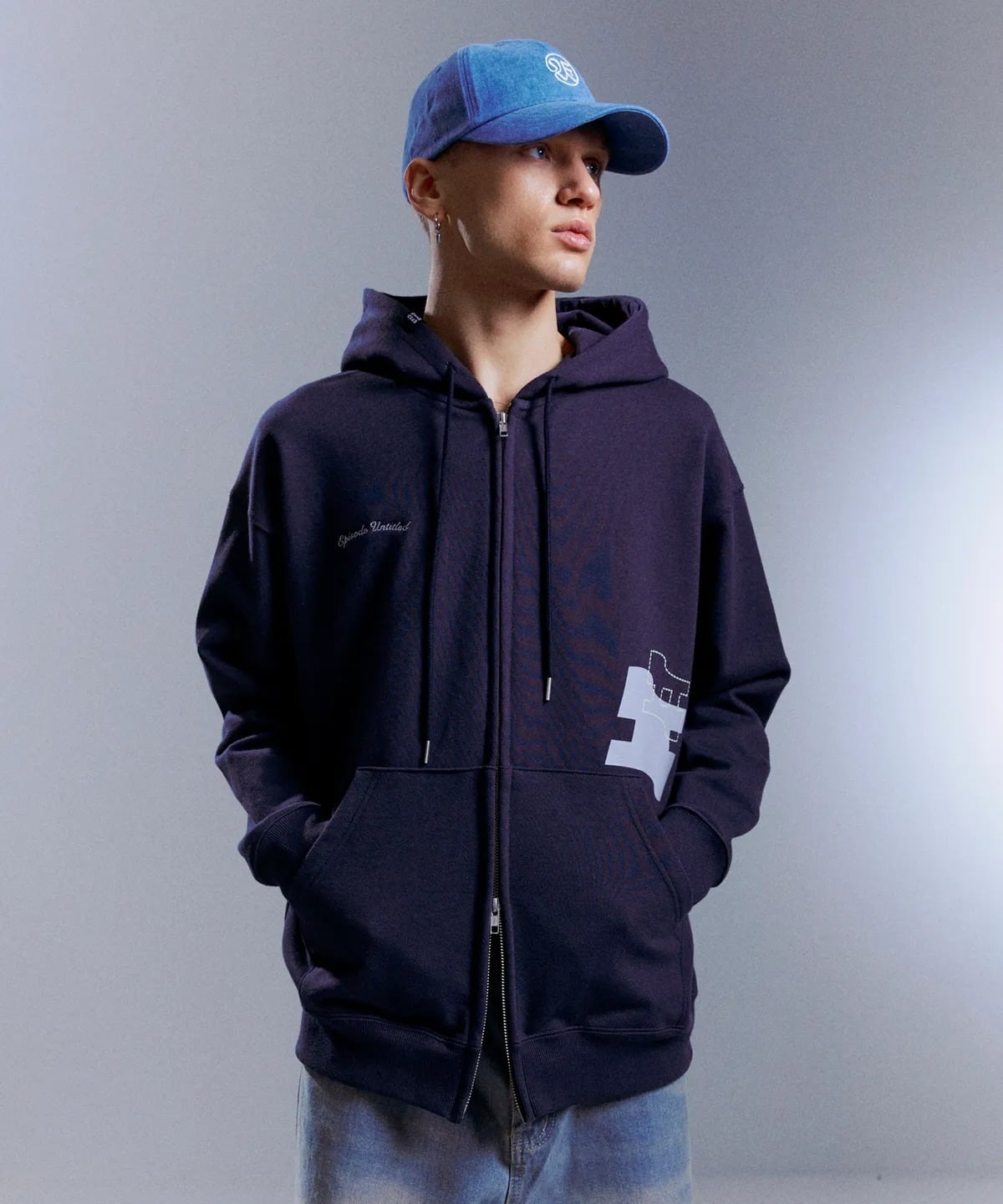 ☆NMIXX ジウ 着用！！【EPISODE UNTITLED】Signature logo hood zip