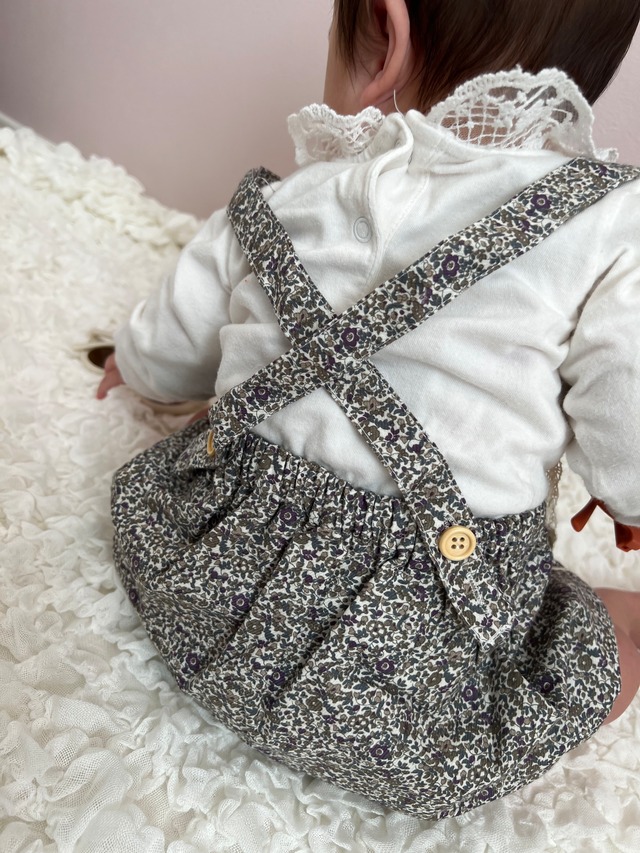 【取寄】レースサロペットロンパース 花柄 or purple