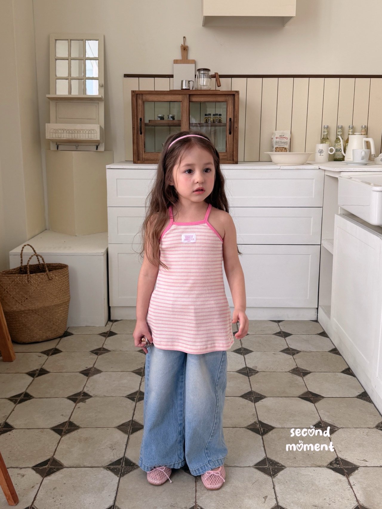 [second moment] Label Stripe Dress / [세컨드모먼트] 라벨단가라원피스
