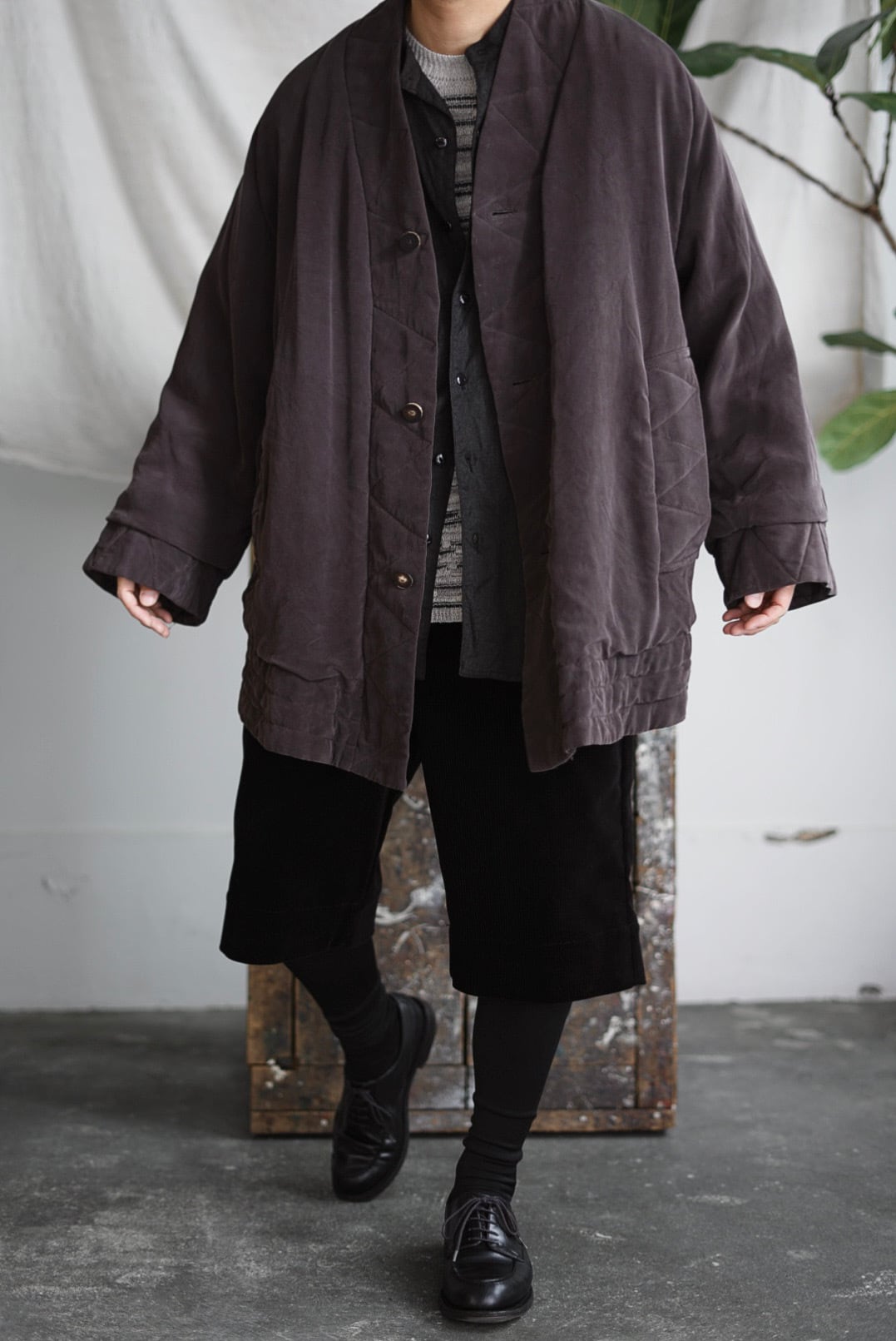 CHEZ VIDALENC - SILK COAT PUFFY / DARK BROWN | Brownie