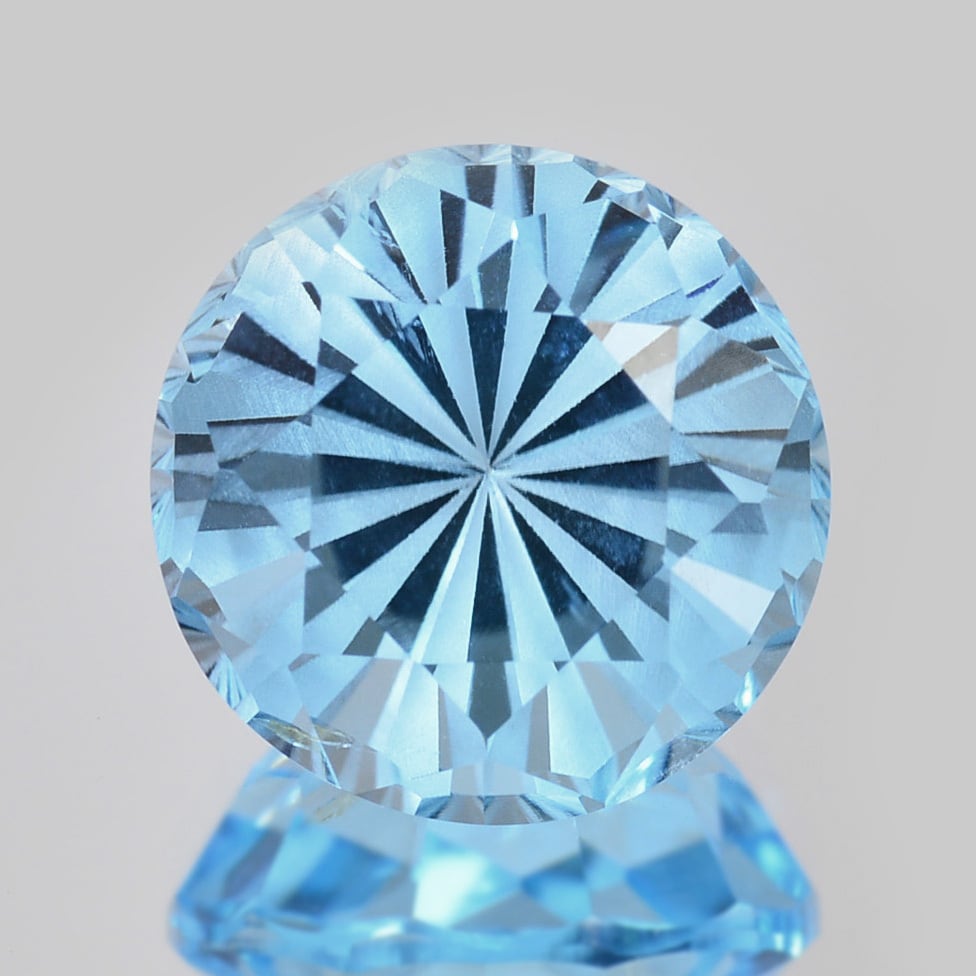 ソ付 ブルートパーズ 4.686ct ルース ラウンド 特殊カット | CheReine {シェレーヌ} ｜ハンドメイドジュエリー ＆ ルース