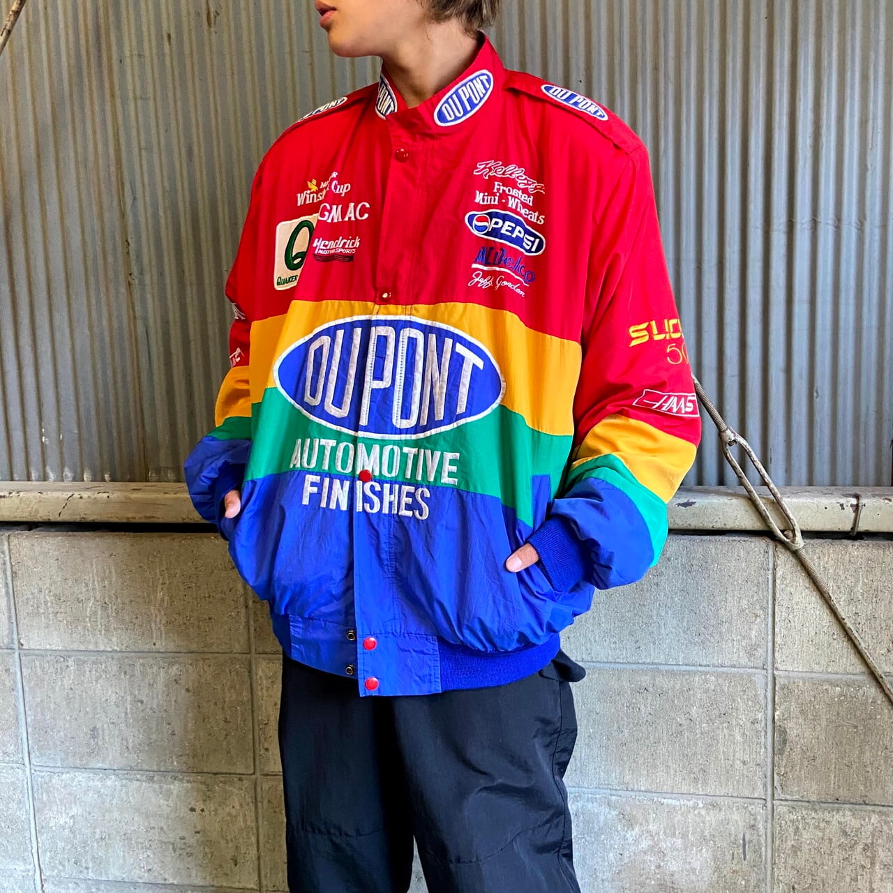 ビックサイズ Jeff Gordon DUPONT マルチカラー 企業ロゴ 刺繍  