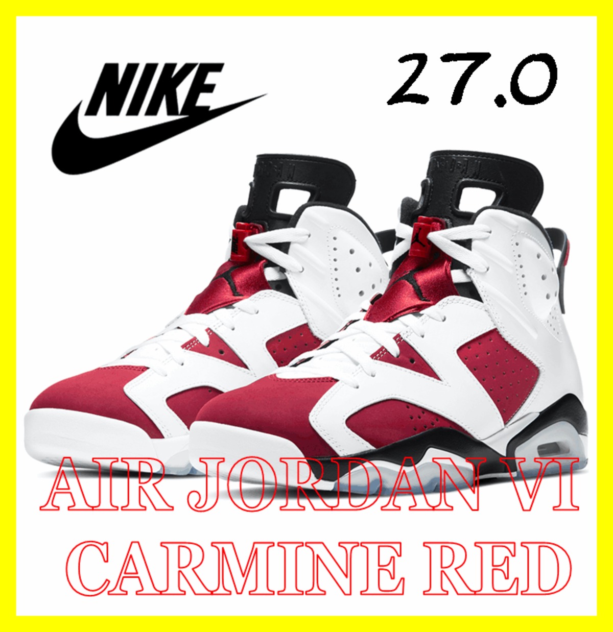 【新品未使用】Nike Air jordan 6 Carmine 27.5㎝
