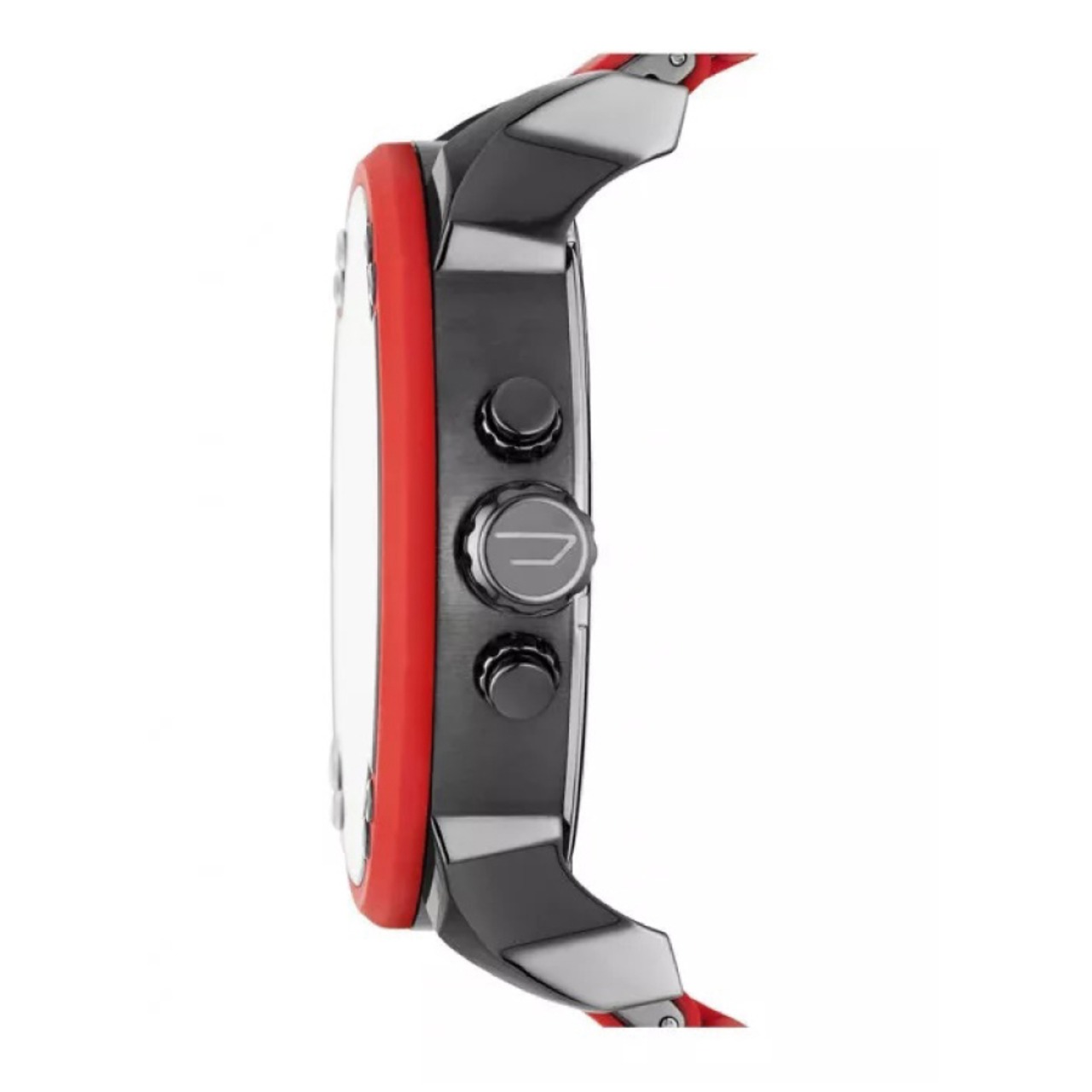 DIESEL ディーゼル MR. DADDY ミスターダディ DZ7370 レッド ラバー シリコン ガンメタル クロノグラフ メンズ 腕時計