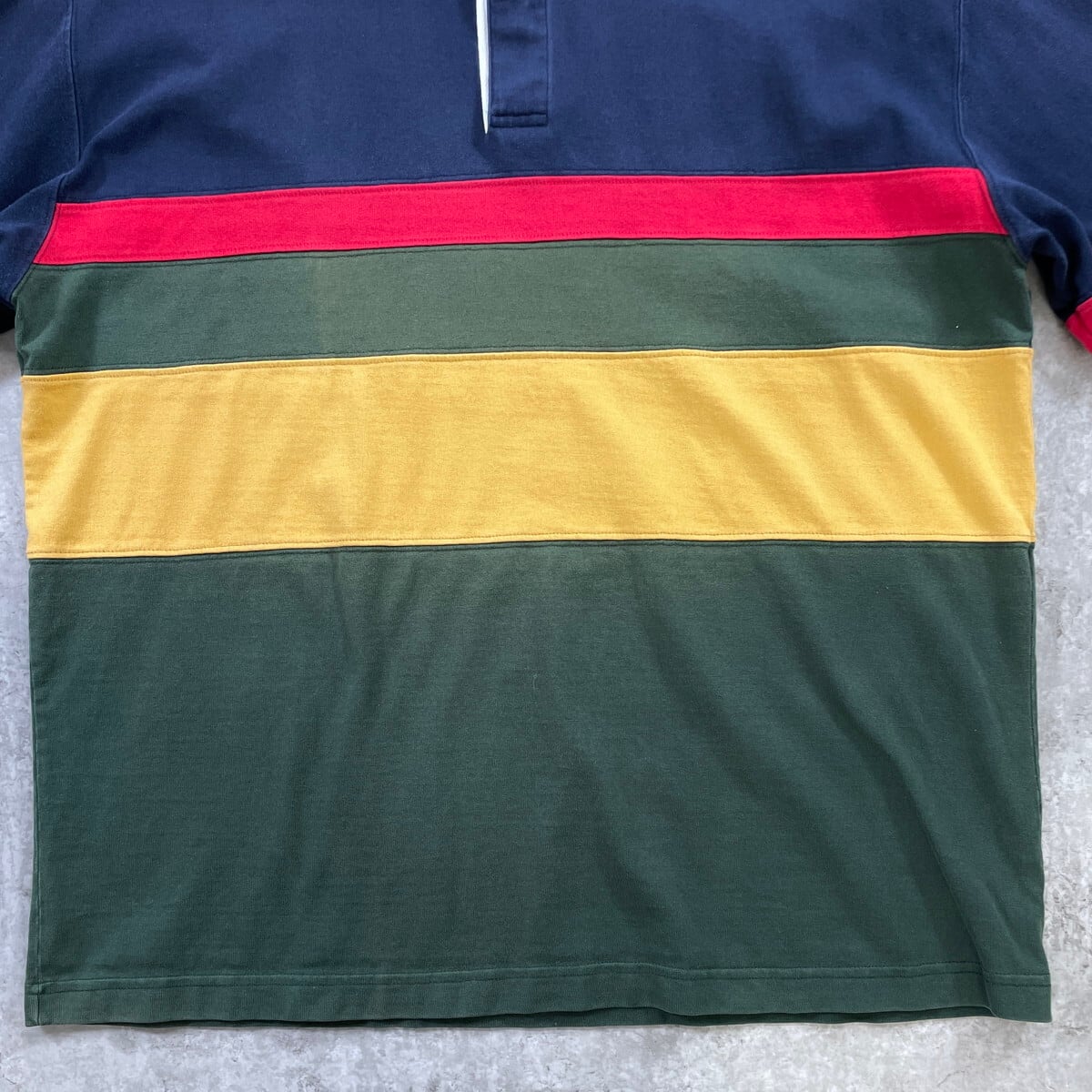 90年代 LANDS' END ランズエンド マルチボーダー ラガーシャツ メンズ