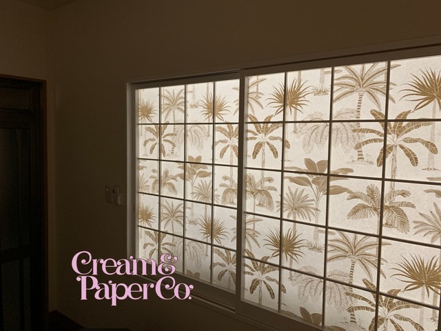 ホワイト × ゴールド Tropical tree FL1-778202MT for DIY 53㎝×10m リピート64㎝