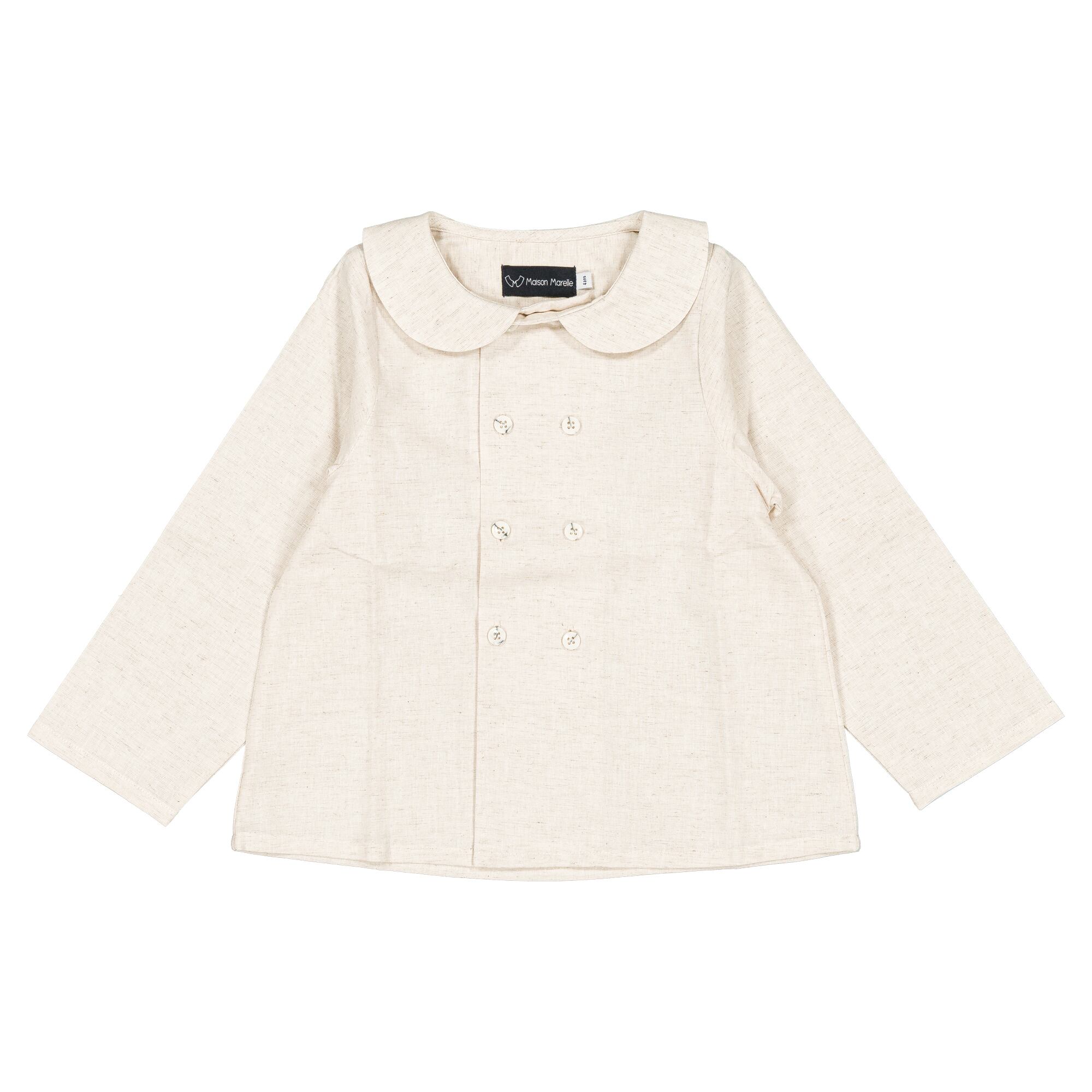 【予約・特典あり】Maison Marelle / Blouse CONVENTION - beige linen / 6Y~12Y