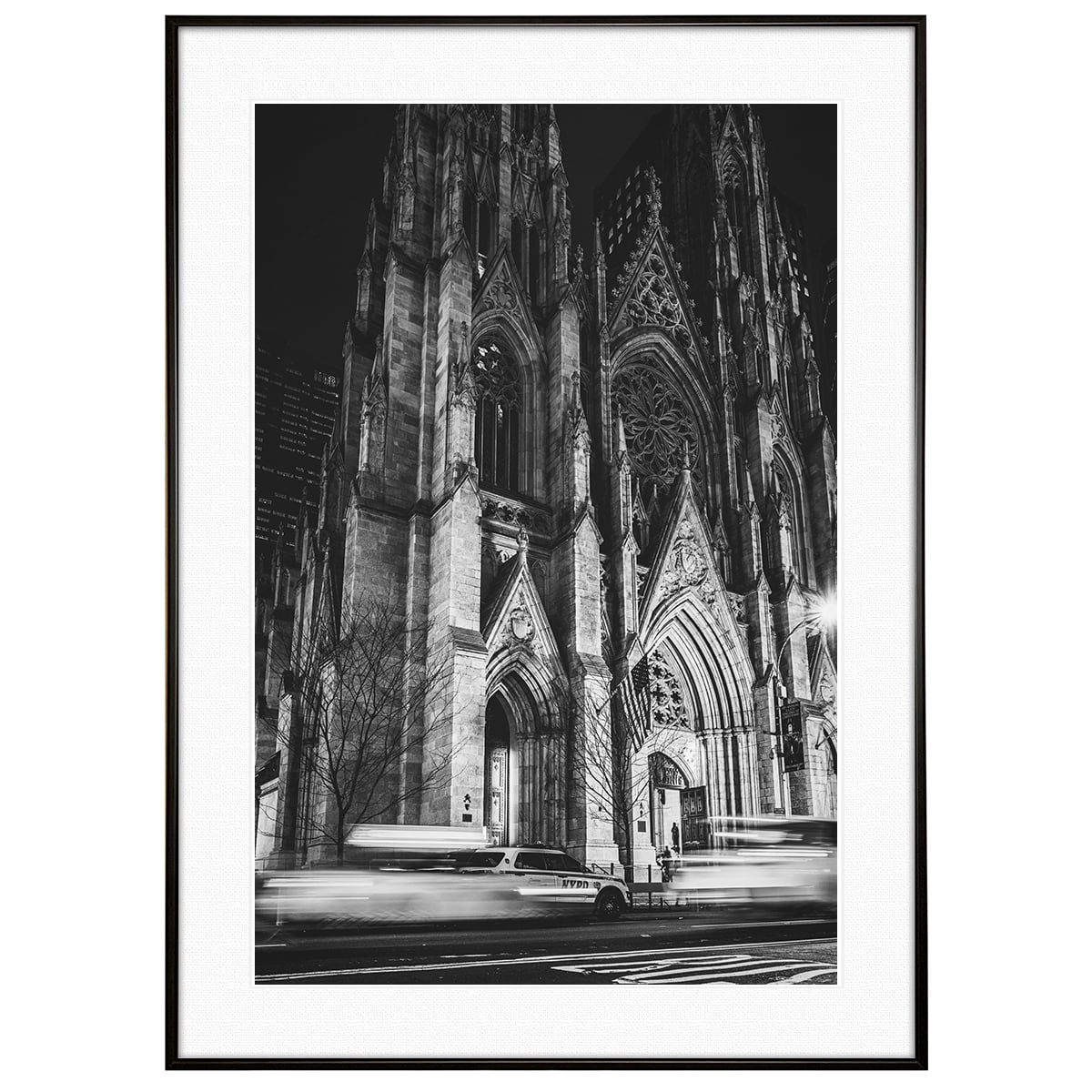 アメリカ写真 ニューヨーク セント・パトリック大聖堂 インテリア モノクロアートポスター額装 AS1936