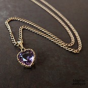 英国アンティークジュエリー エドワーディアン 天然アメシスト 天然ダイヤモンド ペンダントトップ (ソーティングメモ付)