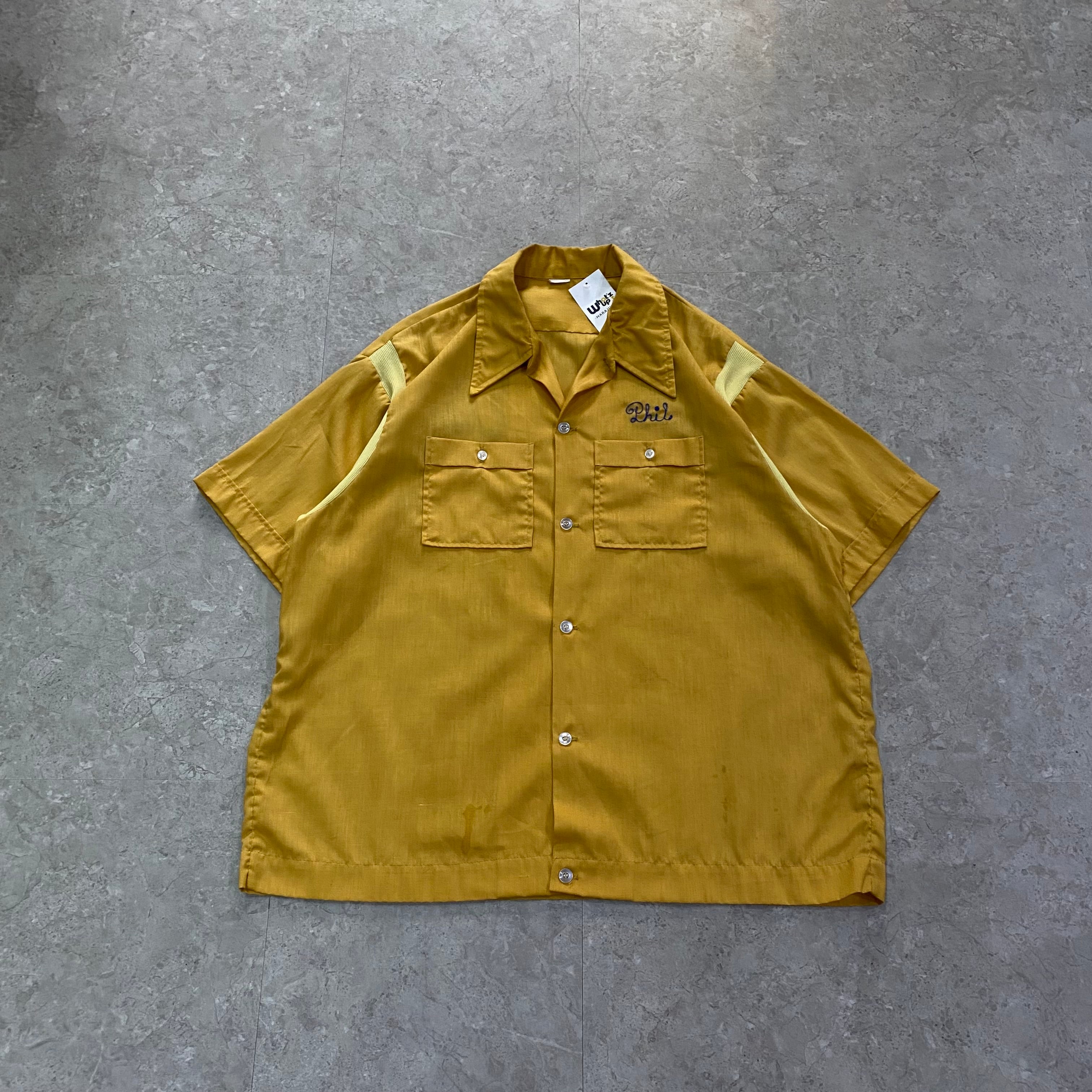 70s frocky print S/S cotton open collar shirt【仙台店】