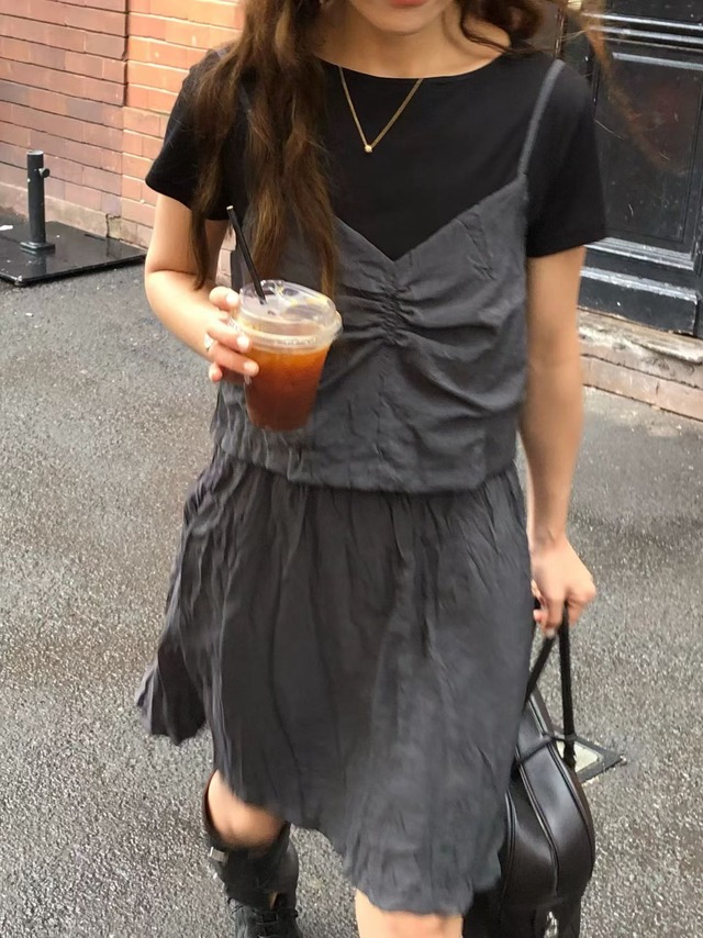 (予約) LIFFEY / Drape lace skirt 2color　